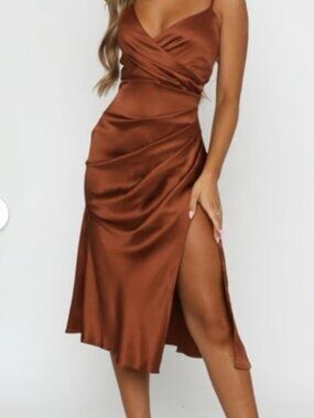 long brown floral dress Angelique Strapless Maxi Dress - Brown Floral main image 1